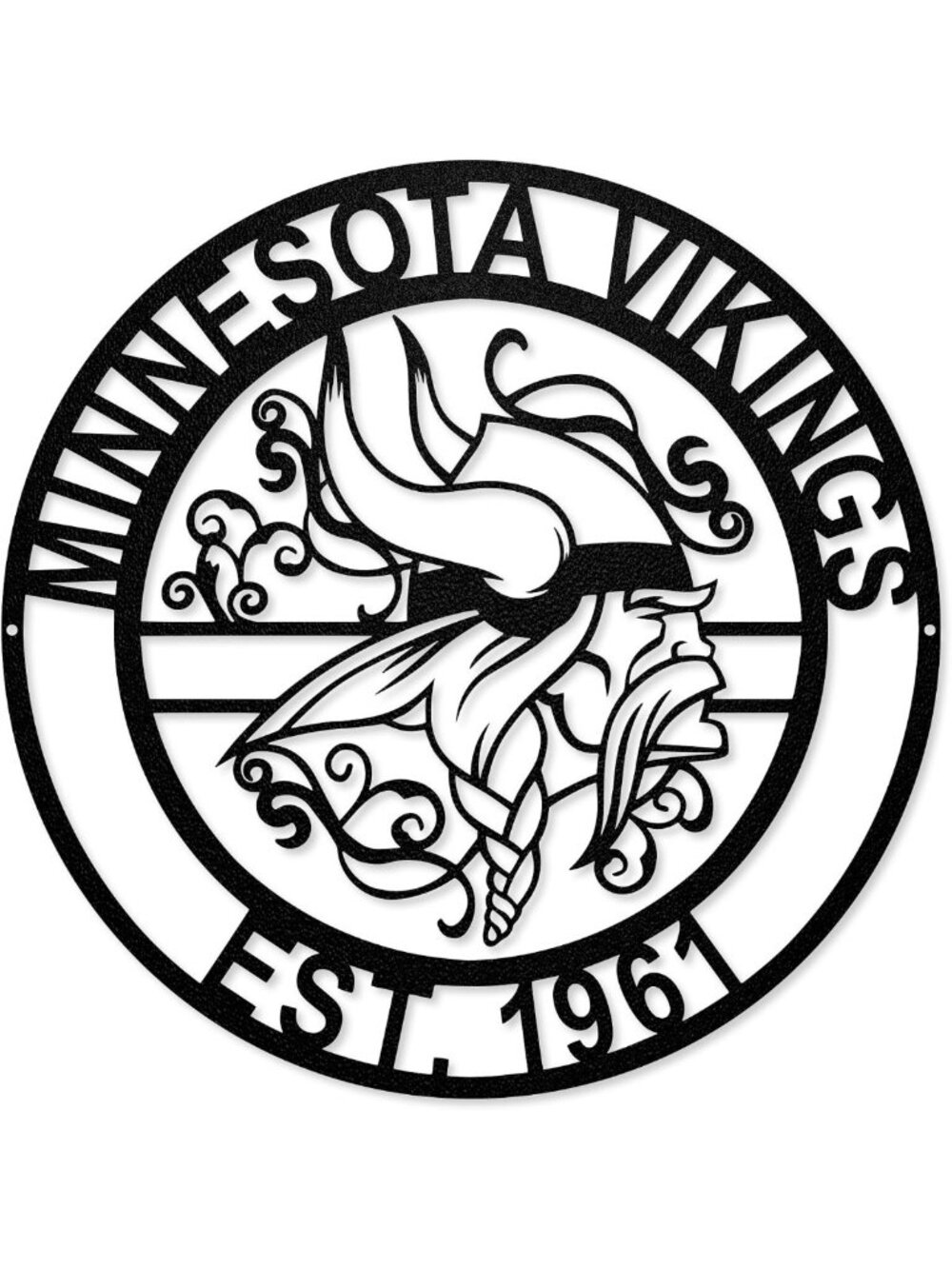 15-Inch Round NFL Metal Sign - Laser Cut Party Decor for Minnesota Vikings Fans